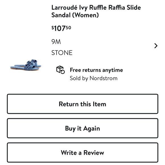 Larroude Blue Ruffle Slide Sandals - Picture 3 of 3